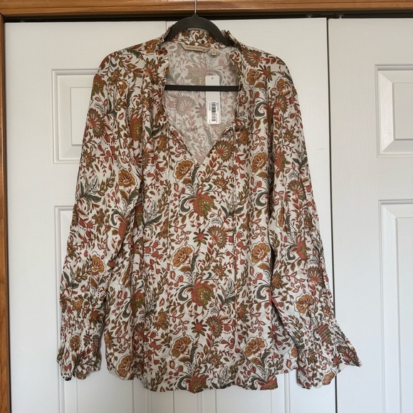 Soft Surroundings Asha Floral Long Sleeve Top - Picture 2 of 9